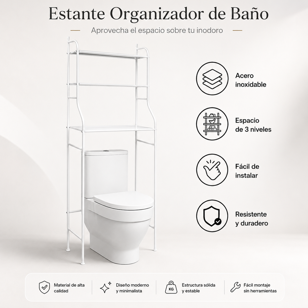Estante Organizador de Baño 3 niveles